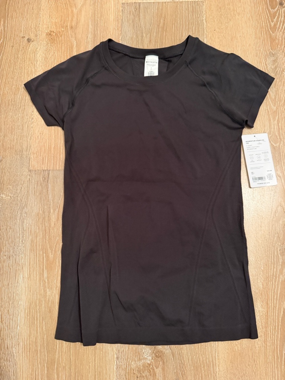 Athleta Black Short-Sleeve Performance Tee Seamless